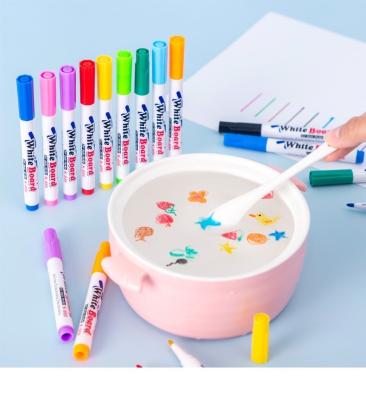 China DIY Drawing 12 Color Whiteboard Paint Floating Pencils Paint Colorful Art Marker Pens Paint Marker Mitsubishi Poster Enrollment Pen for sale