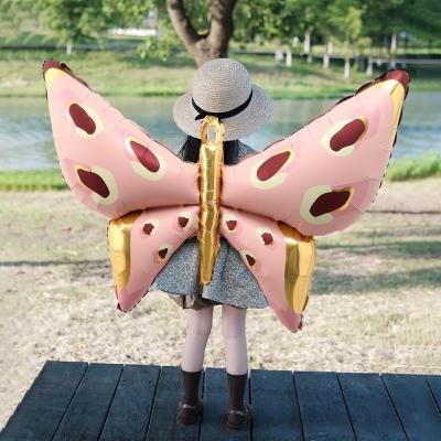 China Party Butterfly Back Hanging Wings Foil Balloon Kids Birthday Party Decoration Big Butterfly Fairy Mylar Balloons for sale