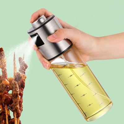 China Factory Supply 350ml Viable Direct Stainless Steel Oil Glass Spray Can Spray Household Olive Oil Spray Bottle for sale