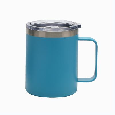 China Viable 10oz 14oz Custom Powder Coated Coffee Mug Insulated Stainless Steel Coffee Mugs With Handle Wine Tumbler Wholesale for sale