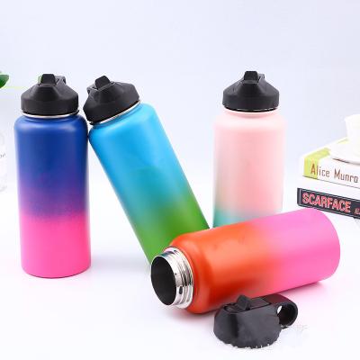 China Sustainable Portable 32oz Gradients Vacuum Tumbler Glass Mugs Insulated Stainless Steel Large Thermal Bottles for sale