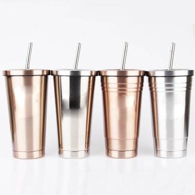 China Viable Customized Vacuum Insulated Coffee Mug With Lid And Straw Travel Mug Double Wall Tumbler Stainless Steel UVTumbler 17oz For Home for sale