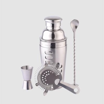 China Food Grade Factory Direct Custom 700ml Stainless Steel Cocktail Shaker Mixer Drink Bartender Browser Kit Bars Set Tools With Logo for sale