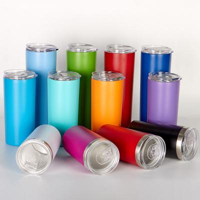 China Viable Accept Customized Logo 16oz Powders Fashion 304 Food Grade Stainless Steel Vacuum Straight Tumbler Cups In Bulk for sale