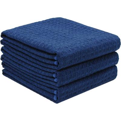 China Custom 380gsm Microfiber Car Cleaning Towel Waffle Weave Kitchen Ultra Soft QUICK DRY Absorbent Dish Towels for sale