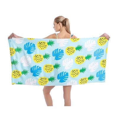 China Pineapple Print 180*90cm Microfiber Summer Kids Safe Large Beach Towel for sale