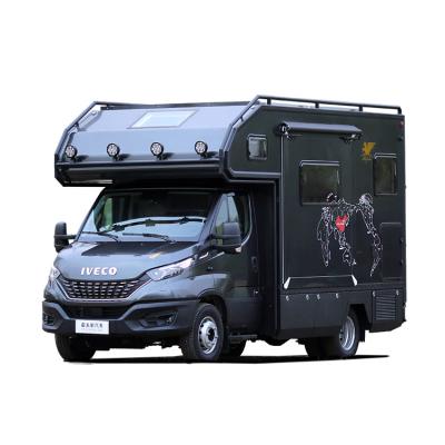 China Outdoor camping camper van Hofulo type c with automatic roof lift roof for road camping for sale