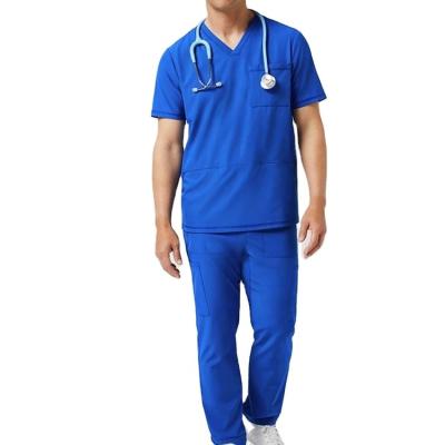 China Cheap Hospital Fashion Perfect Fit Invisible Zipper Pockets Multi-pocket Panties Straight Doctor Scrub Sets For Men for sale