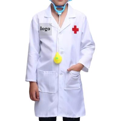 China New Hot Selling White Long Sleeve Children Science Products Patient Gowns Lab Coat Kids Boys White Lab Coats Cotton for sale