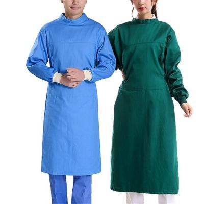 China Patient Gowns Aftermarket Support Unisex Customized Hospital Reusable Gown Anti-Wrinkle OEM Polyester/Cotton Uniform for sale