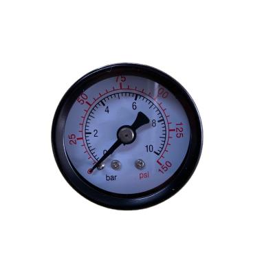 China Stainless Steel Black 1.5Inch Steel Case 10bar Air Pressure Gauge With Rear Connector for sale