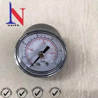 China Mild Steel Case 40mm Mini Back Connection Pressure Gauge for sale