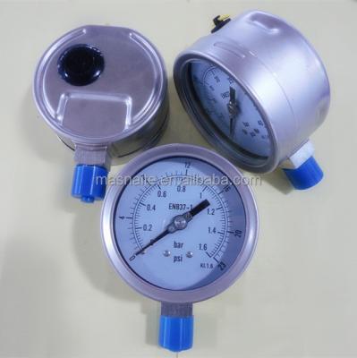 China Solid Front Glycerin Pressure Gauge Gauge 4 Inch (100mm) for sale