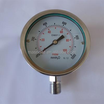 China 150mm Low Mbar Stainless Steel Pressure Gauge , Capsule Pressure Gauge 6 Inch (150mm) for sale