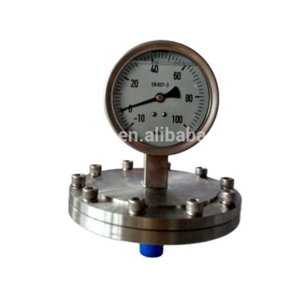 China 304 Stainless Steel Low Pressure Gauge With Diaphragm Seals , mbar Pressure Gauge for sale