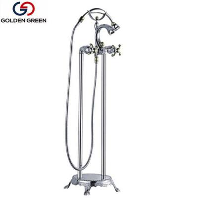 China Freestanding Thermostatic Faucets Brass And Zinc Body Bathroom Tub Faucet Shower Column for sale