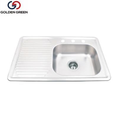 China Without Faucet Stainless Steel Kitchen Faucet Sink With Drainer for sale