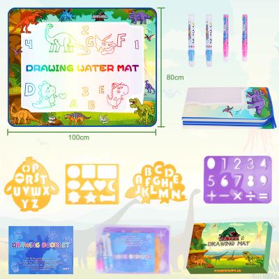 China Kids Water Painting Toys Christmas Gift Dinosaur Water Drawing Mat Painting Writing Doodle Board Coloring Mat for Kids Toddler Educational Toys for sale