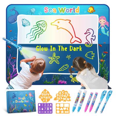 China Kids Water Painting Toys Birthday Gift Christmas Magic Water Painting Board Aqua Drawing Mat Luminous Drawing Board Kids Water Doodle Mat for sale