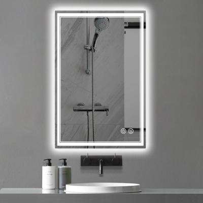 China Luminous Rectangular Frameless Home Decorate Wall Mounted Bathroom Mirror With LED Light for sale