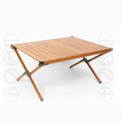 China Custom Foldable Wooden Portable Aluminum Pole Picnic Travel Camping Outdoor Table for sale