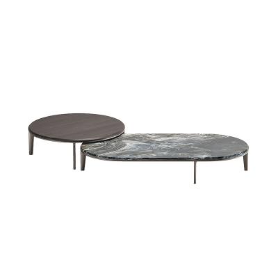 China Modern European style newly designed small circular combination tea table coffee table for sale