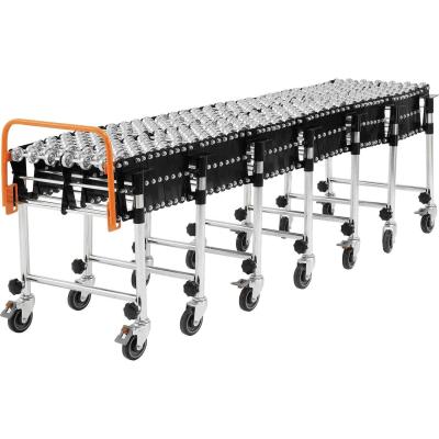 China Heat Resistant Flexible Gravity Expandable Overhead Plastic Roller Conveyor for sale