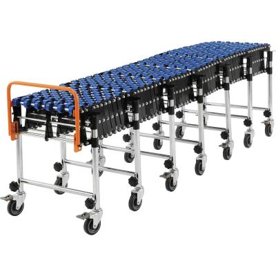 China Heat Resistant Steel Pad Rolls Portable Flexible Expanding Roller Conveyor for sale