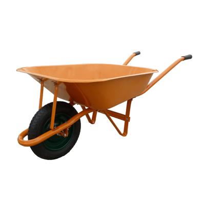 China Eco - Friendly 60L Cheaper Price Heavy Duty Sand Galvanized Metal Tray Wheel Barrow for sale