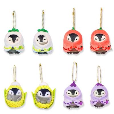 China Plush Toy 10cm Cartoon Fruit Series Koupen Chan Plush Pendant Lovely Positive Energy Penguin Plush Animal Doll Small For Decorations for sale