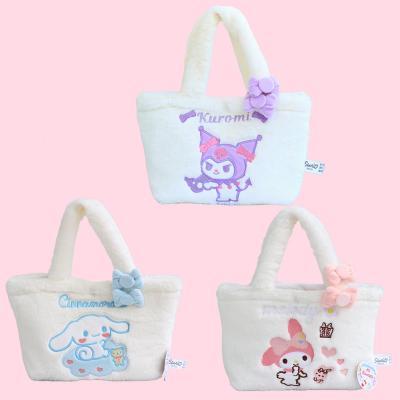 China Fasion 30cm Plush Cinnamoroll Sanrio Sanrio Plush Bag Cartoon Makeup Bag Csi Hot Kuromi Melody Embroidery Backpack Soft Bag For Gifts for sale