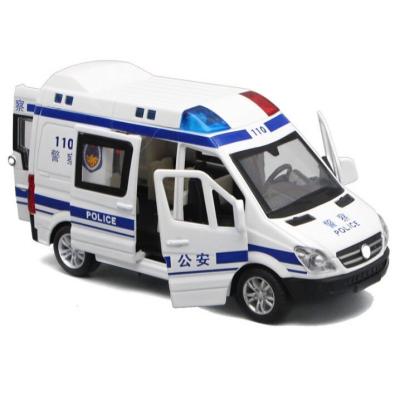 China Play 1:32 Hospital Rescue Ambulance Metal Car Police Diecast Model With Back Pull Toys Gifts BoysToy Sound Light Car for sale