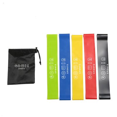 China Custom Printed Mini Loop Band Latex Yoga Stretch Band Logo Indoor Outdoor Gym Fitness Resistance Band Exercise Sets for sale