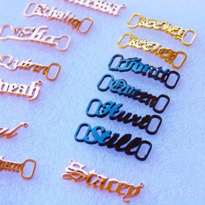 China Stainless steel name lace buckle hip hop personalized shoe accessories fashion gift hot style for sale