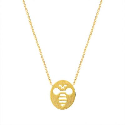 China Personalized stainless steel gold bee necklaces, stainless steel chain. Minimalist necklace gift for her. for sale