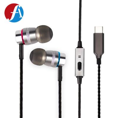 China In-Ear Type-C to 3.5mm Earphone Wired Headset Cheap Wired Headset Headset Earbuds Handsfree Gaming Headset Type C for sale