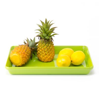 China Luxury Melamine Resin Serving Tray Fruit Display Tray Plastic Rolling Trays Wholesale for sale