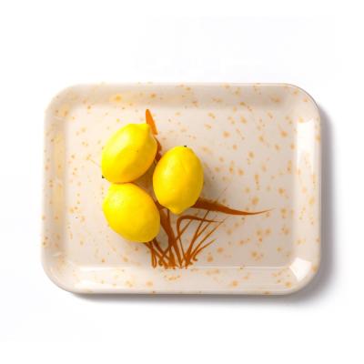 China Viable Melamine 15 Inch Restaurant Dinner Buffet Tray Fruit Plate Bread Display for sale