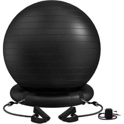 China Improves posture & Relieve Back Pain Yoga Ball Chair Exercise Ball With Base For Home Office Office Balance Ball Seat With Pump for sale