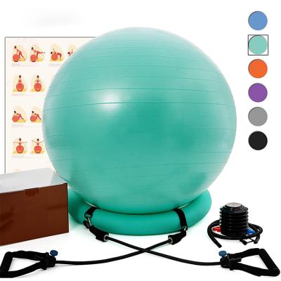 China Anti Slip And Easy To Clean Yoga Exercise Shine Anti No Slip Yoga Balance Ball Pilates Yoga Ball With Pump for sale