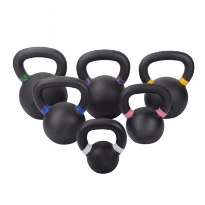 China Commercial Use Portable Weightlifting Gym Equipment 8kg Black Powder Coated Cast Iron Kettlebell for sale