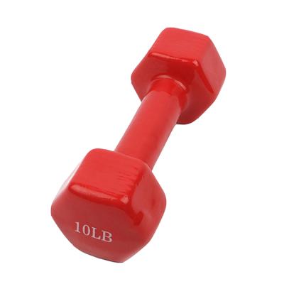 China Comfortable Colorful Vinyl Neoprene Coated Dumbbell Weightlifting Hex Rubber Dumbbell for sale