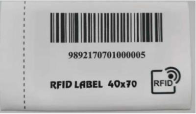 Cina Il poliestere RFID etichetta per gli indumenti 40*70mm in vendita