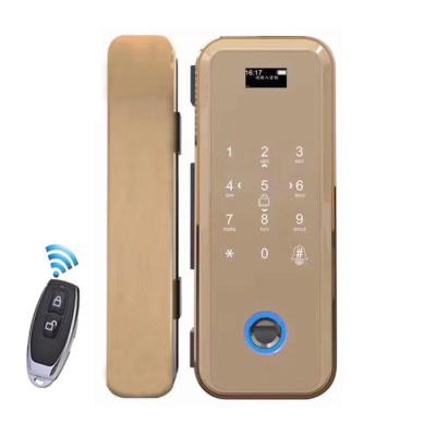 China ES2206-Gold Card Keyless Smart Fingerprint IC Digital Glass Door Lock for sale