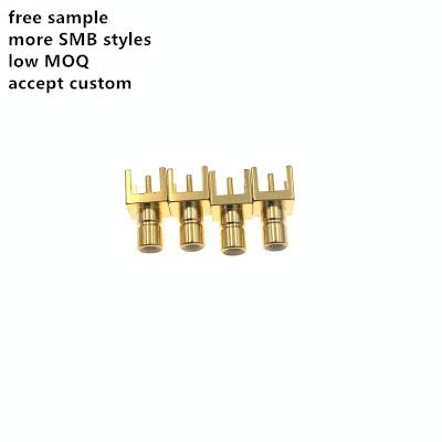 China Free Sample RF Gold Plated PCB Custom Plug SMB Male RF Coaxial Connector Straight Adapter For Audio Video for sale