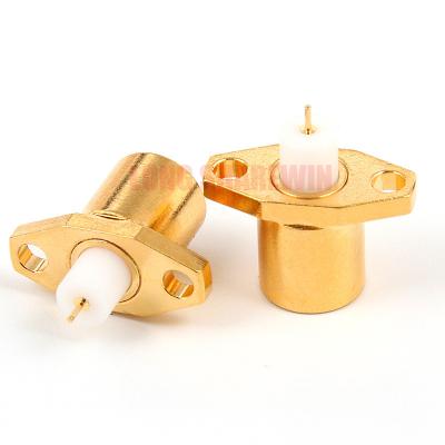 China High Quality RF Gold Plated BMA Female RF Panel Mount Straight Connector Jack Flange 2 Holes for sale