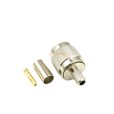 China RF 50 Ohm TNC Male Plug RF Straight Coaxial Cable Connector For RG58 RG174 Cable for sale