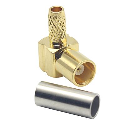 China RF MCX 90 Degree Elbow Crimp RF Male Plug Right Angle Connector For RG174 RG316 LMR100 Cable for sale