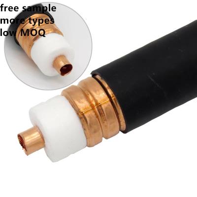 China Free Samples Telecommunication Low Loss Flexibility PVC Jacket Telecom Feeder Cable 50 Ohm Pitch 7/8 Inch RF Coaxial Cable for sale