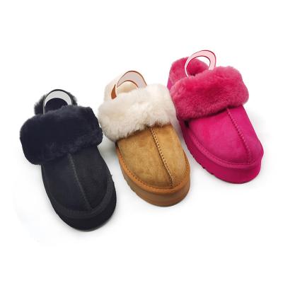 China Wholesale 2021 Ladies Soft Winter Fashion Trend Custom Colorful Striped Warm Sheepskin Fur Slides Women Slippers for sale